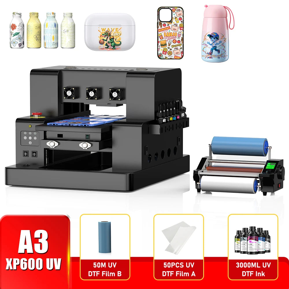 For Epson XP600 A3 UV Printer with XP600 Printhead UV Flatbed Printer A3 UV Sticker Printer For Bottle Case Acrylic Glass Print