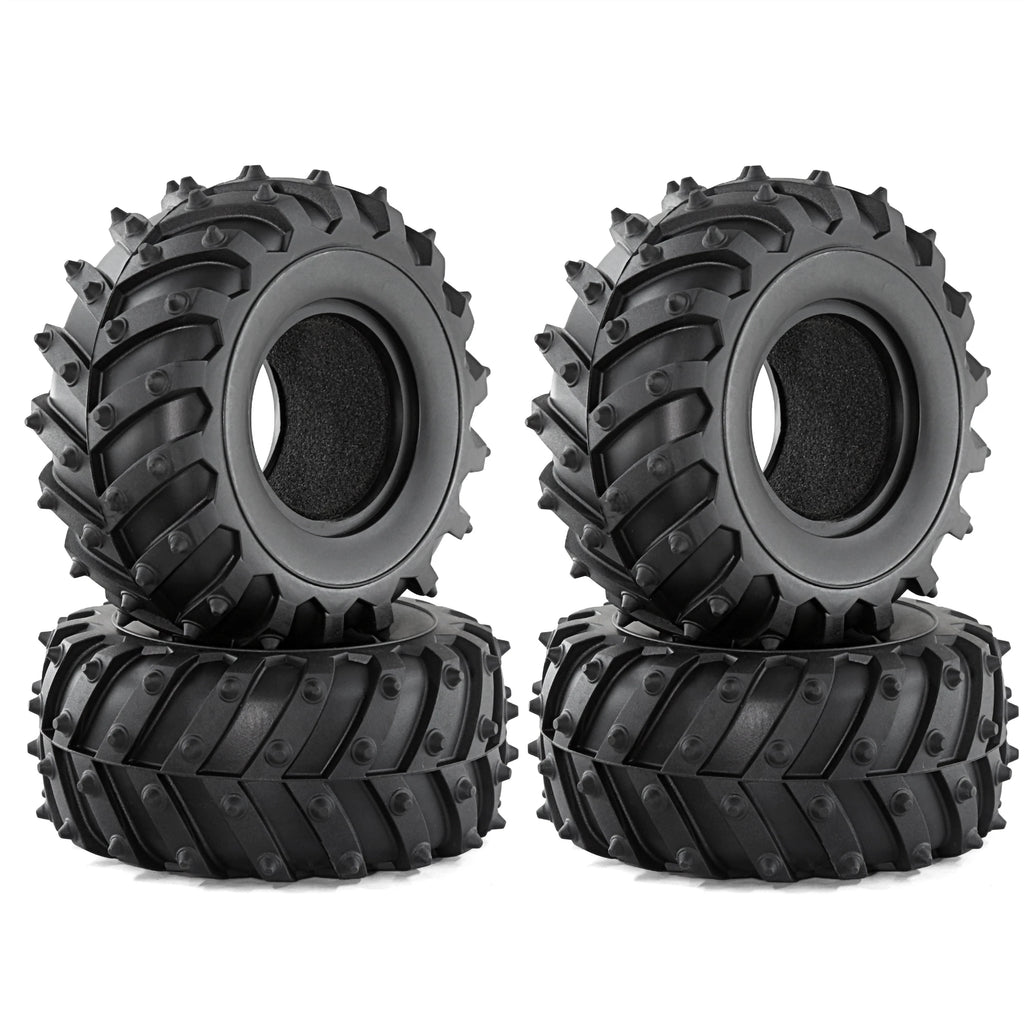 2.2 Inch High Grip Tires for 1/10 RC Crawler, 128mm Rubber Wheels for Axial SCX10 TRX4, Upgrade Climbing Performance