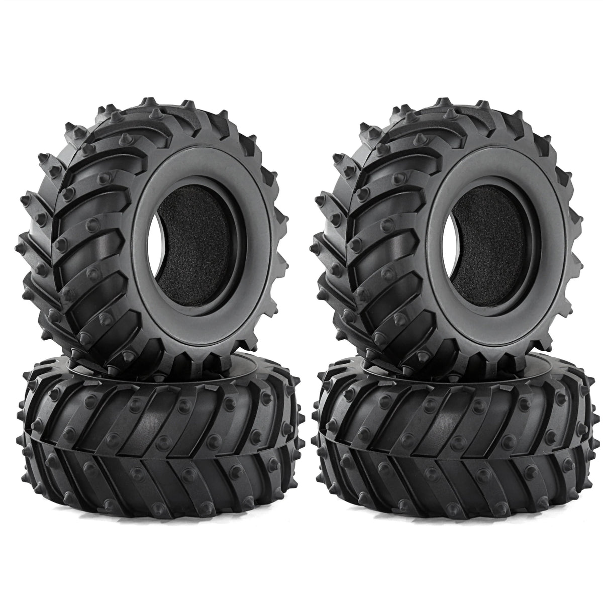 2.2 Inch High Grip Tires for 1/10 RC Crawler, 128mm Rubber Wheels for Axial SCX10 TRX4, Upgrade Climbing Performance