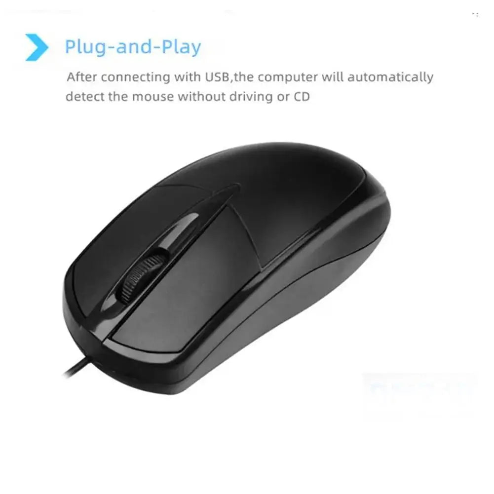 USB Optical Wired Mouse Laptop Home Office Mouse Anti Slip Roller 3D 1200DPI Game Mause Computer Accessories For PC Desktop