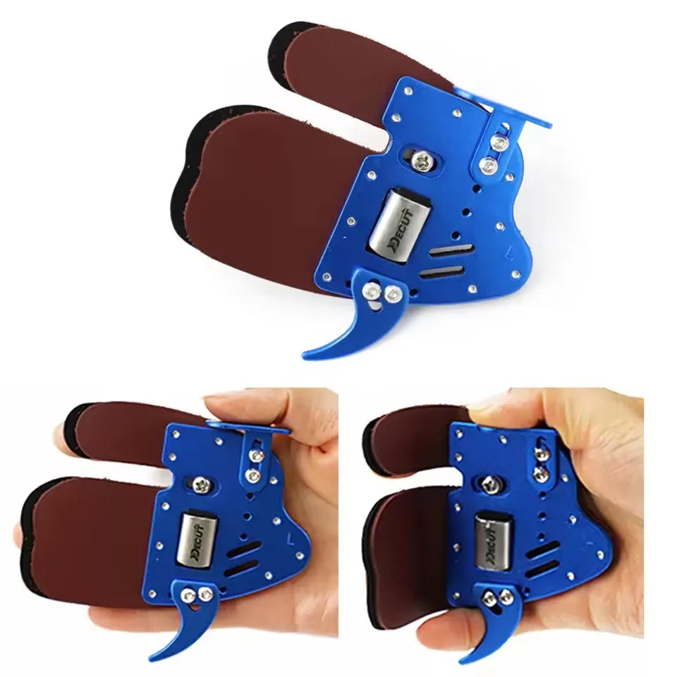 DECUT Archery Finger Tabs Guards Protector Left Hand/Right Hand S/M/L/XL Genuine Cowhide Leather For Recurve Bow Protective Gear