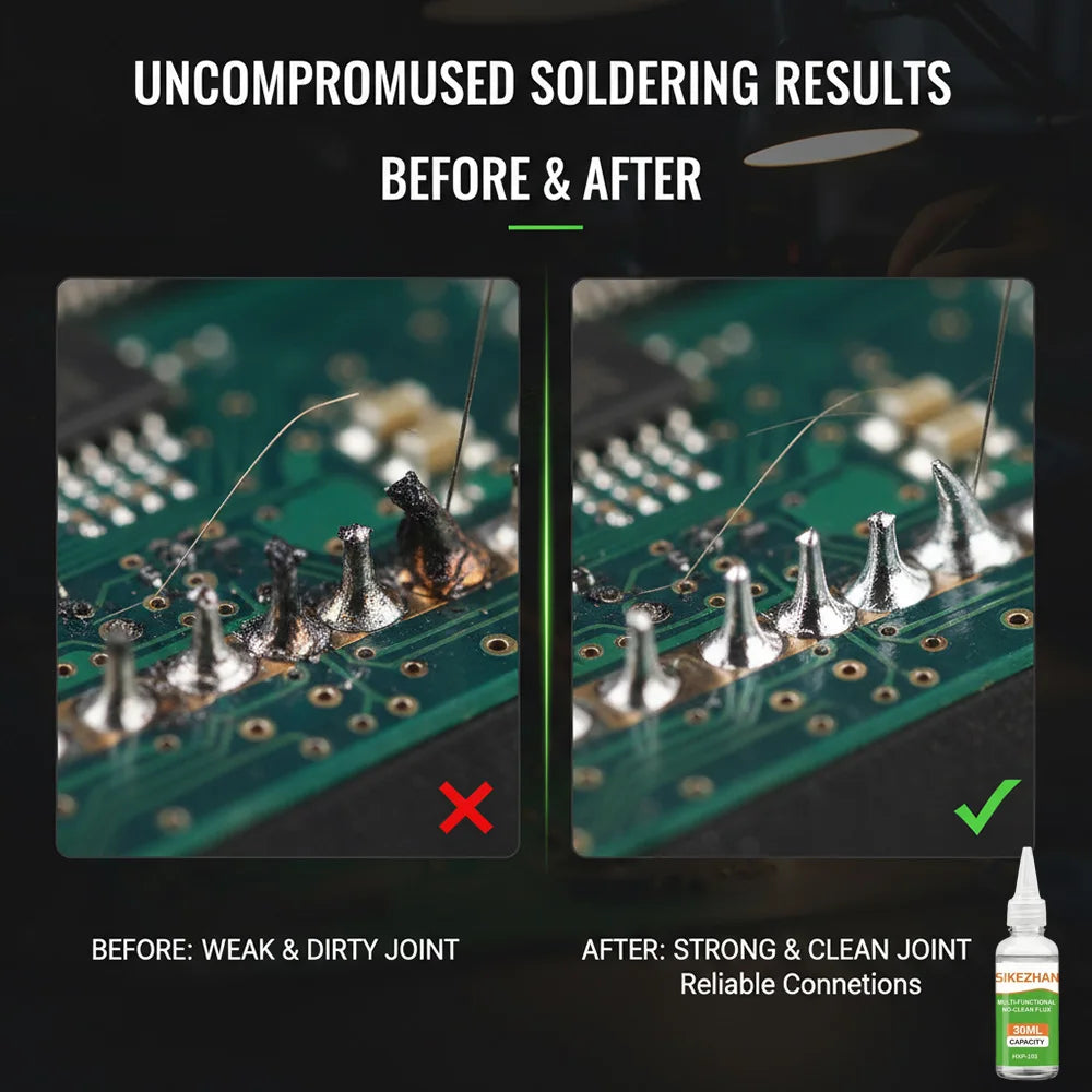 Professional Solder Flux Liquid HXP-103 High Activity No-Clean Flux for Phone Motherboard Rework SMT SMD SIKEZHAN 30ml Fluid