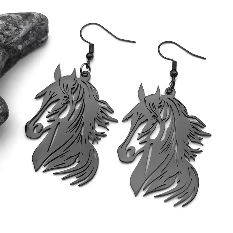 Hollow Horse Head Pendant Necklace for Women Men Stainless Steel Gold Silver Color Animal Chain Necklaces Gift Jewelry collar