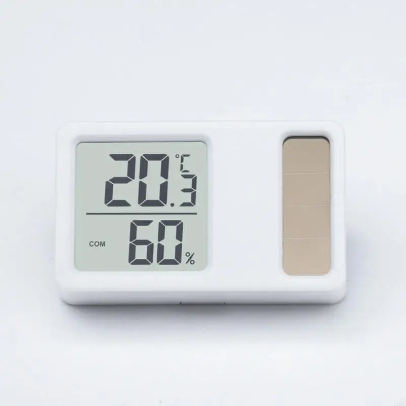 E56E Thermometers Hygrometer Solar Powered Desktop Temperature Humidity Meter Gauge