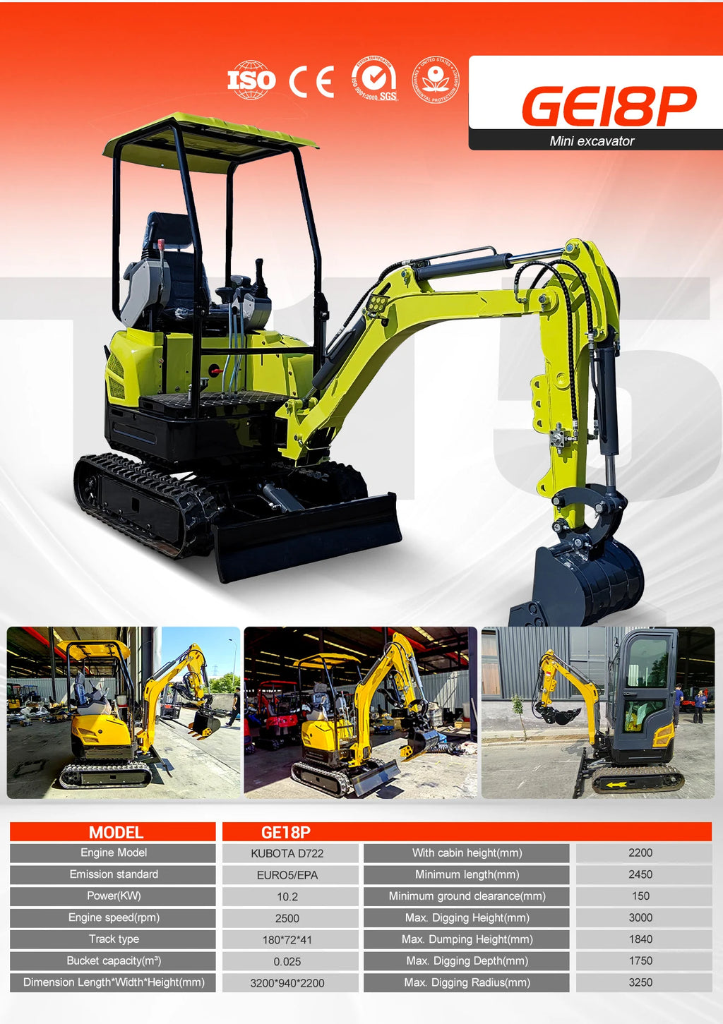 Wholesale Mini Excavators1.8 Ton Fast Delivery Multifunctional Mini Digger Machine Customize EPA Engine Small Excavator Digger