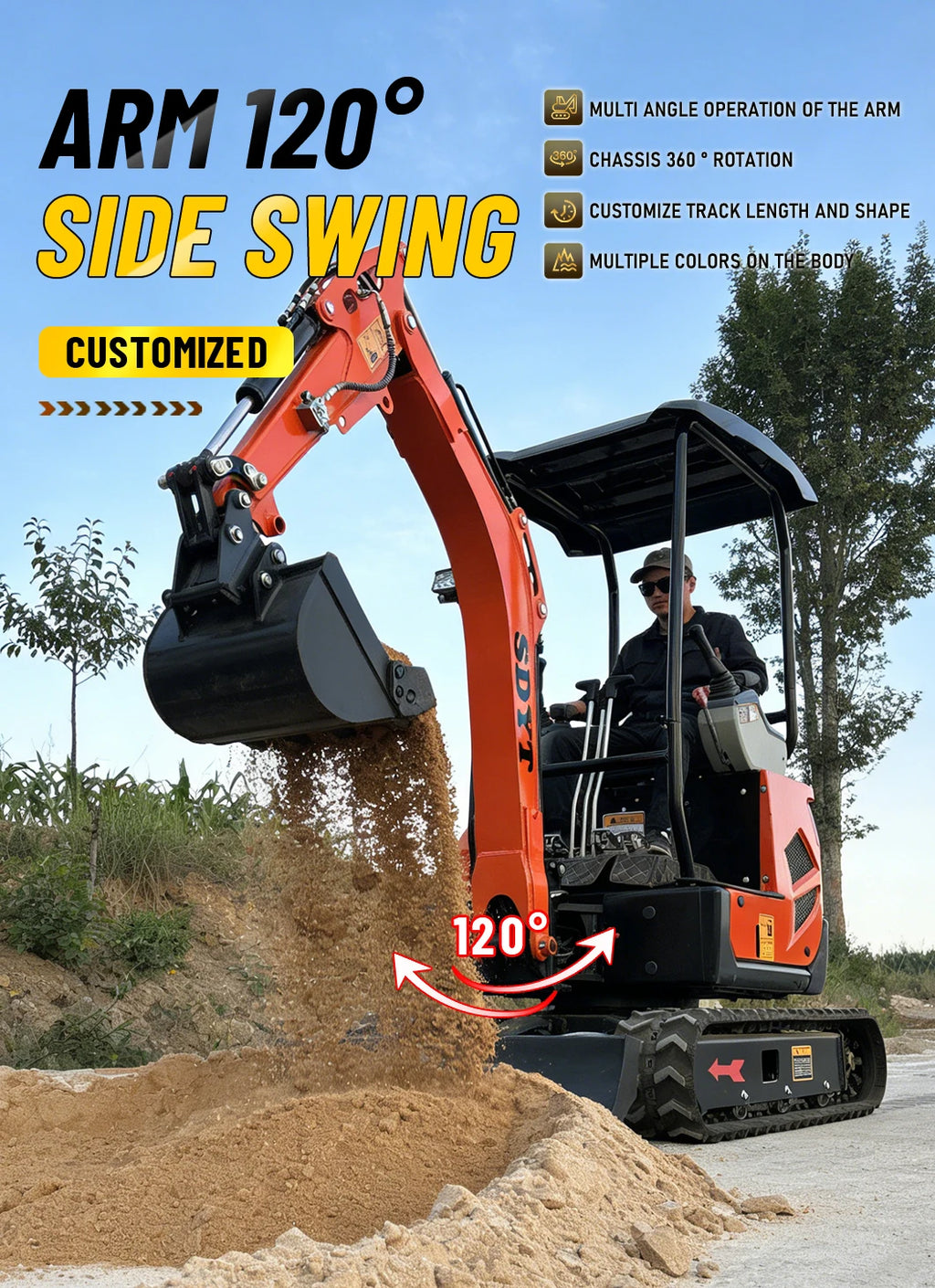 2026 Customized Compact Mini Excavator 1.8 Ton Micro Digger With Tracked Chassis - Ideal For Indoor/Outdoor Digging Planting