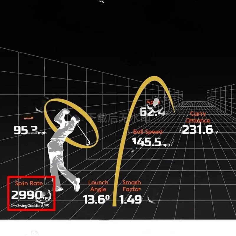 Portable Golf Swing Action Data Analyzer LCD Display Swing Speed Launch Monitor
