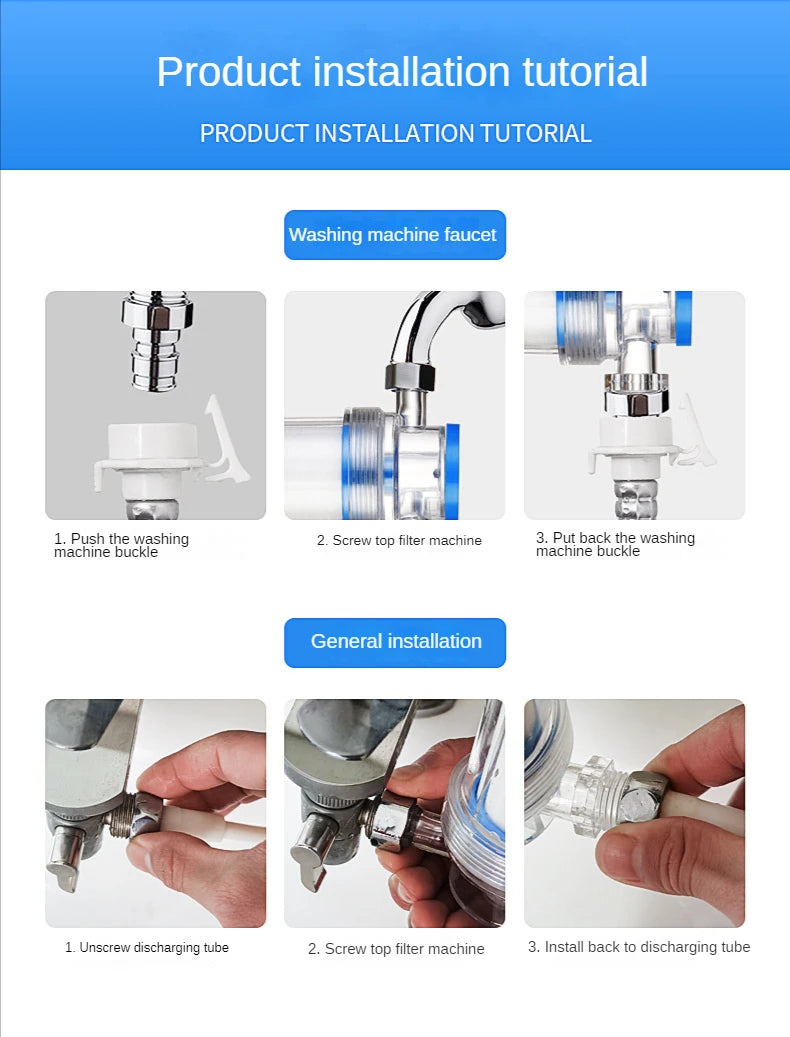 Purifier Output Universal Shower Filter PP Cotton Shower Strainer Water Pre-filter For Washing Machine Kitchen Faucet Accessory