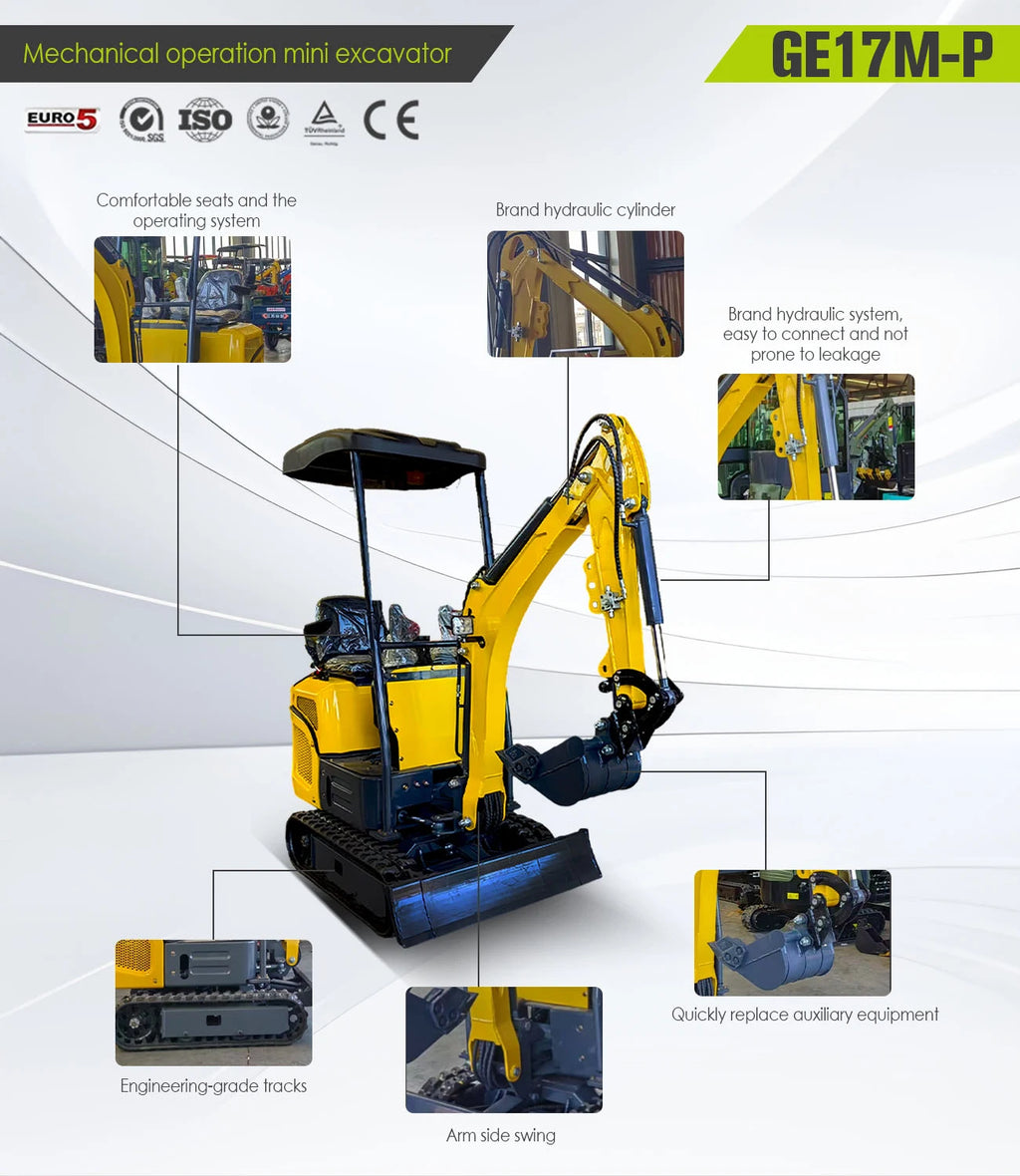 Multifunctional Mini Excavator 0.8-1 Ton Tiny Digger for Indoor Construction Narrow Space Soil Moving
