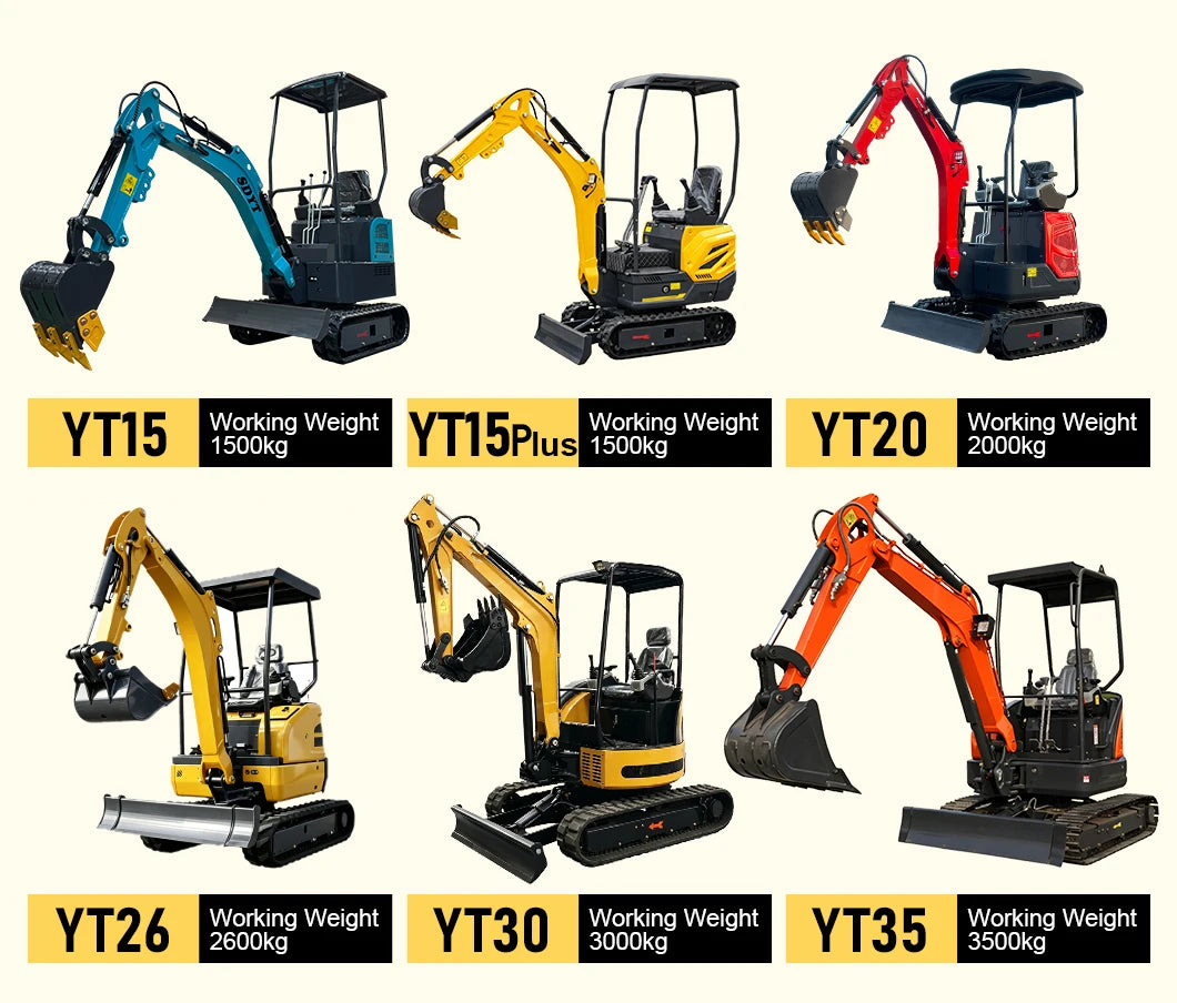 1.8ton Mini Excavator Wide Working Range Low Vibration Long Service Life For Small Commercial Construction Projects Customized