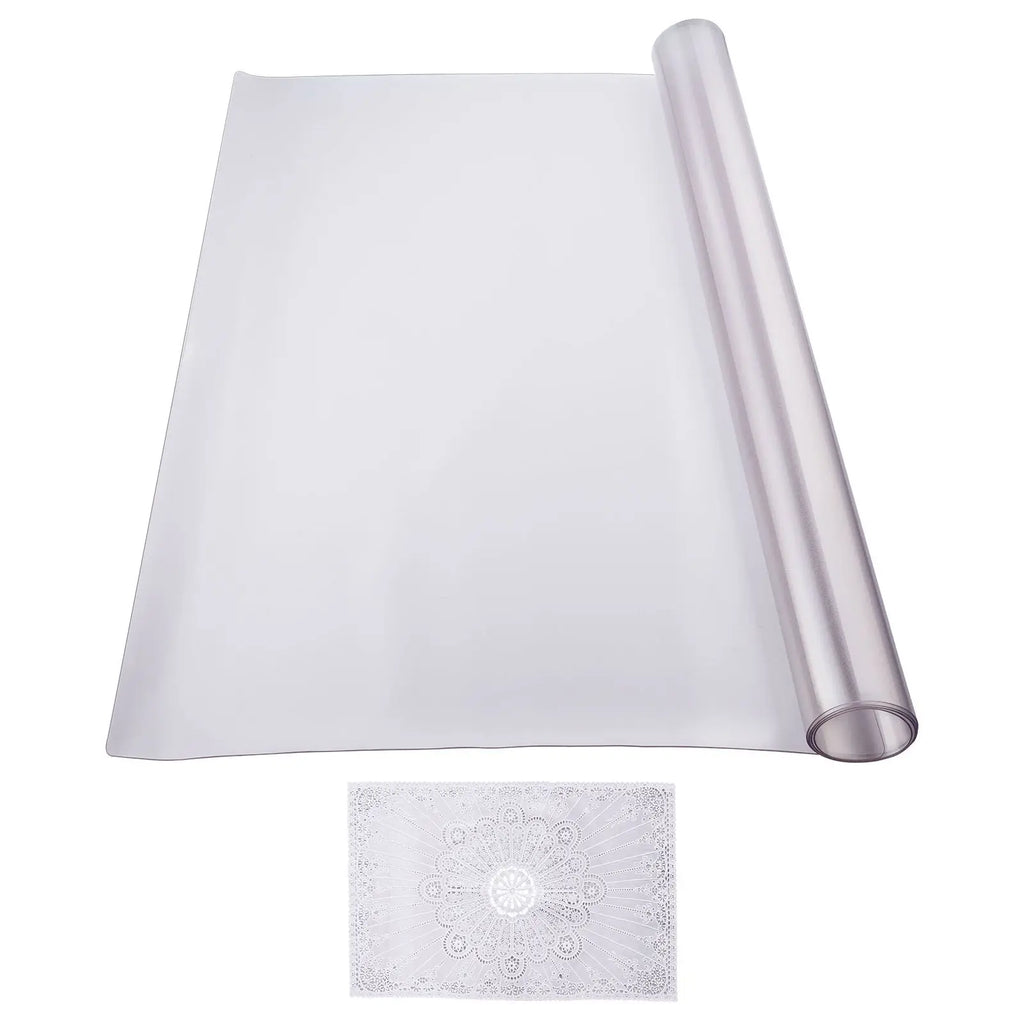 24 X 48 Inch Frosted PVC Desk Mat 1.5 mm Thick Plastic Table Cover Waterproof Easy Cleaning Rectangular Table Protector