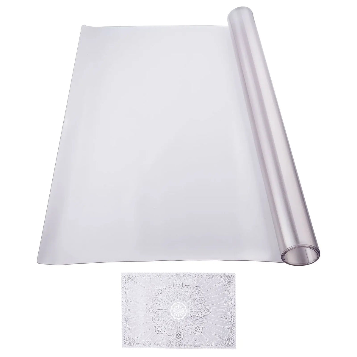 24 X 48 Inch Frosted PVC Desk Mat 1.5 mm Thick Plastic Table Cover Waterproof Easy Cleaning Rectangular Table Protector