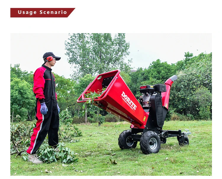 Customized 15HP Wood Chipper Electric 4-wheel Branch Crusher, Wood Processor, Professional Tree Shredder,Forestry Machinery
