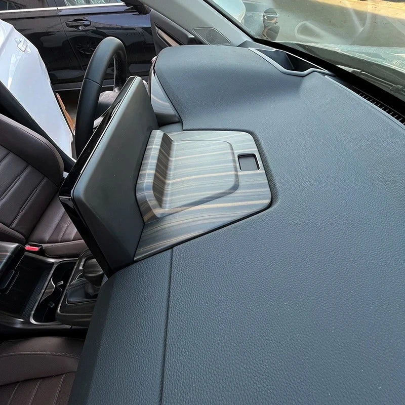 For Honda CR-V 2023-2025: Navigation Screen Rear Trim Frame - ABS+TPE Carbon Fiber Texture Cover (Tool-Free)