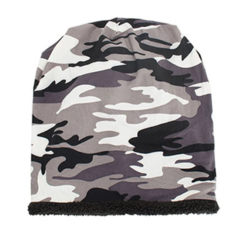 Outdoor Warm Cap Balaclava For Women/Men Camouflage Cotton Cap Plus Velvet Hat Warm For Autumn Winter Skiing Bike Accessories