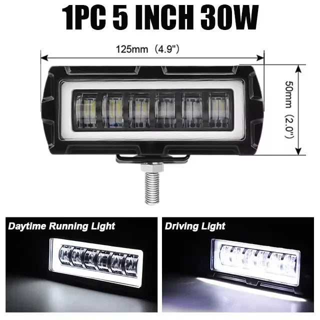 4 inch 5 inch 7D Angel Eye LED work Light Bar Offroad 4x4 Spotlight Fog Lamp 12V 24V Driving Work lamp DRL for Truck SUV ATV