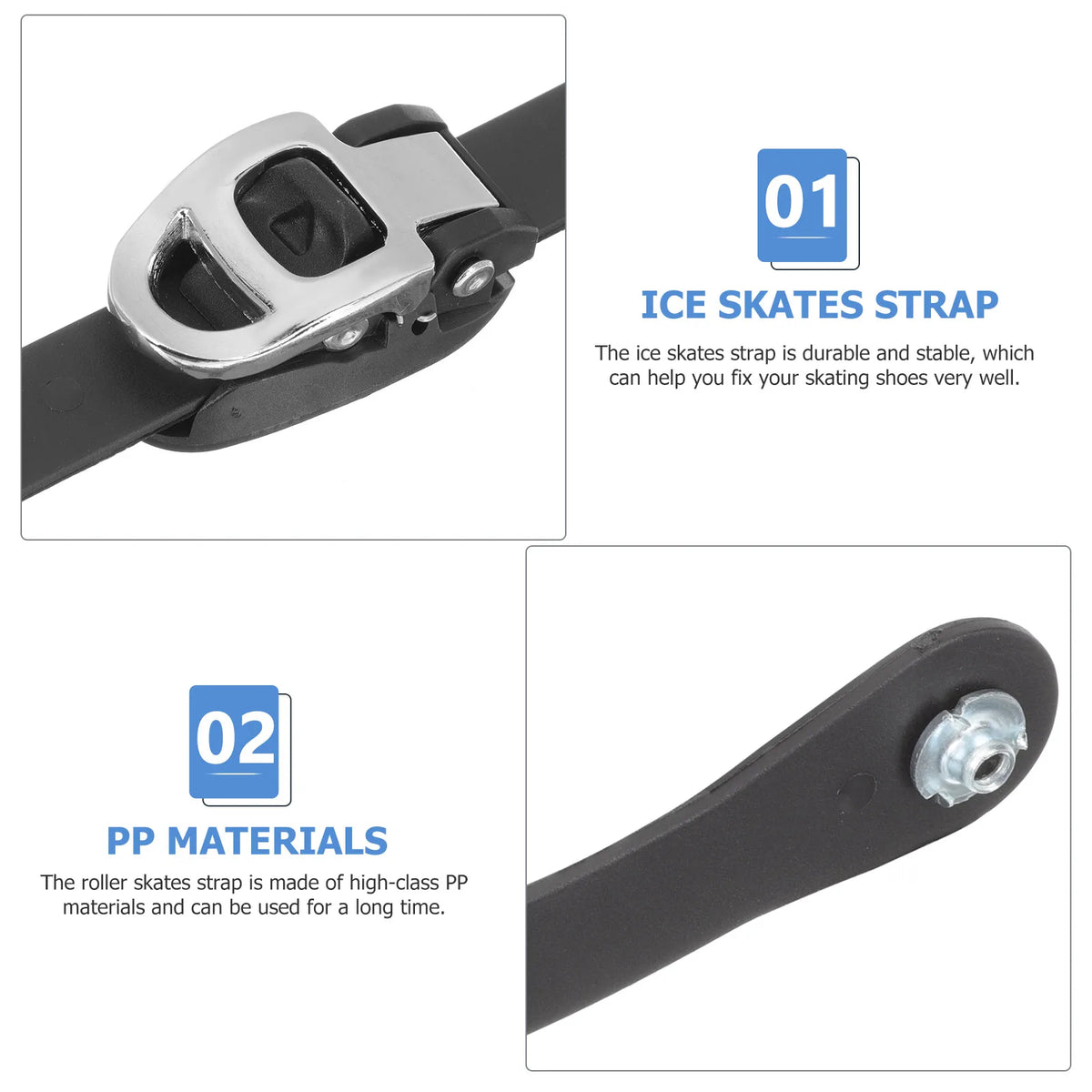 2Pcs Roller Skate Shoe Strap Fixing Buckle ice Skate Shoe Strap Roller Skate Buckle Strap Adjustment Energy Belt Skate accessory