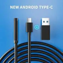 7.0MM Type-C Endoscope Camera IP67 Waterproof with 6 Adjustable LEDs USB Android Flexible Inspection Borescope for Phone PC