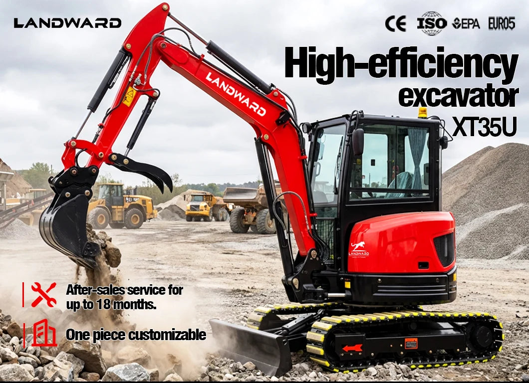 3.5 Ton Mini Excavator Hydraulic Pilot Controls Kubota Engine 2 Ton High-Efficiency Home Mini Digger 1.8T Farm Bagger Customized