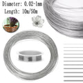 10/50m 0.02-1mm 304 Stainless Steel Wire Rustproof Soft/Hard Single Strand Craft Jewelry Lashing Wire