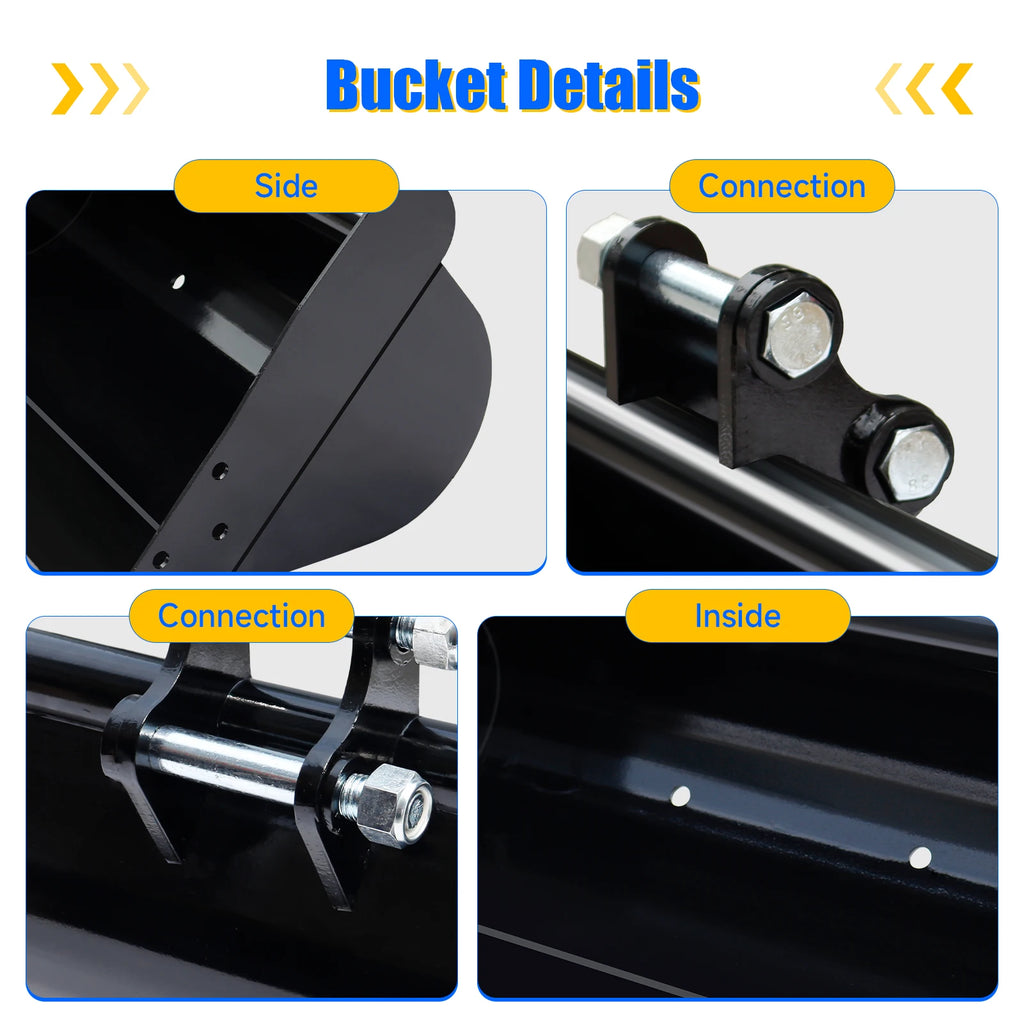 Germany Stock 500/600/800/1000mm Flat Bucket For JCB NEX Kingway Berger Kruas Mini and Other Chinese Mini Excavators