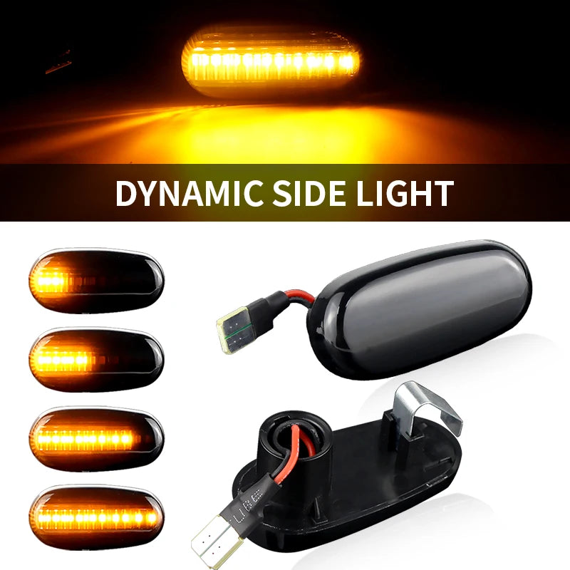2PCS for Alfa Romeo 147 GT 937 MiTo 955 for Fiat Bravo II Hatchback (198) LED Side Marker Light Flowing Turn Signal Lamps Canbus