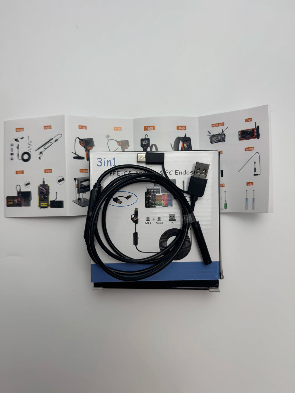 7.0MM Type-C Endoscope Camera IP67 Waterproof with 6 Adjustable LEDs USB Android Flexible Inspection Borescope for Phone PC
