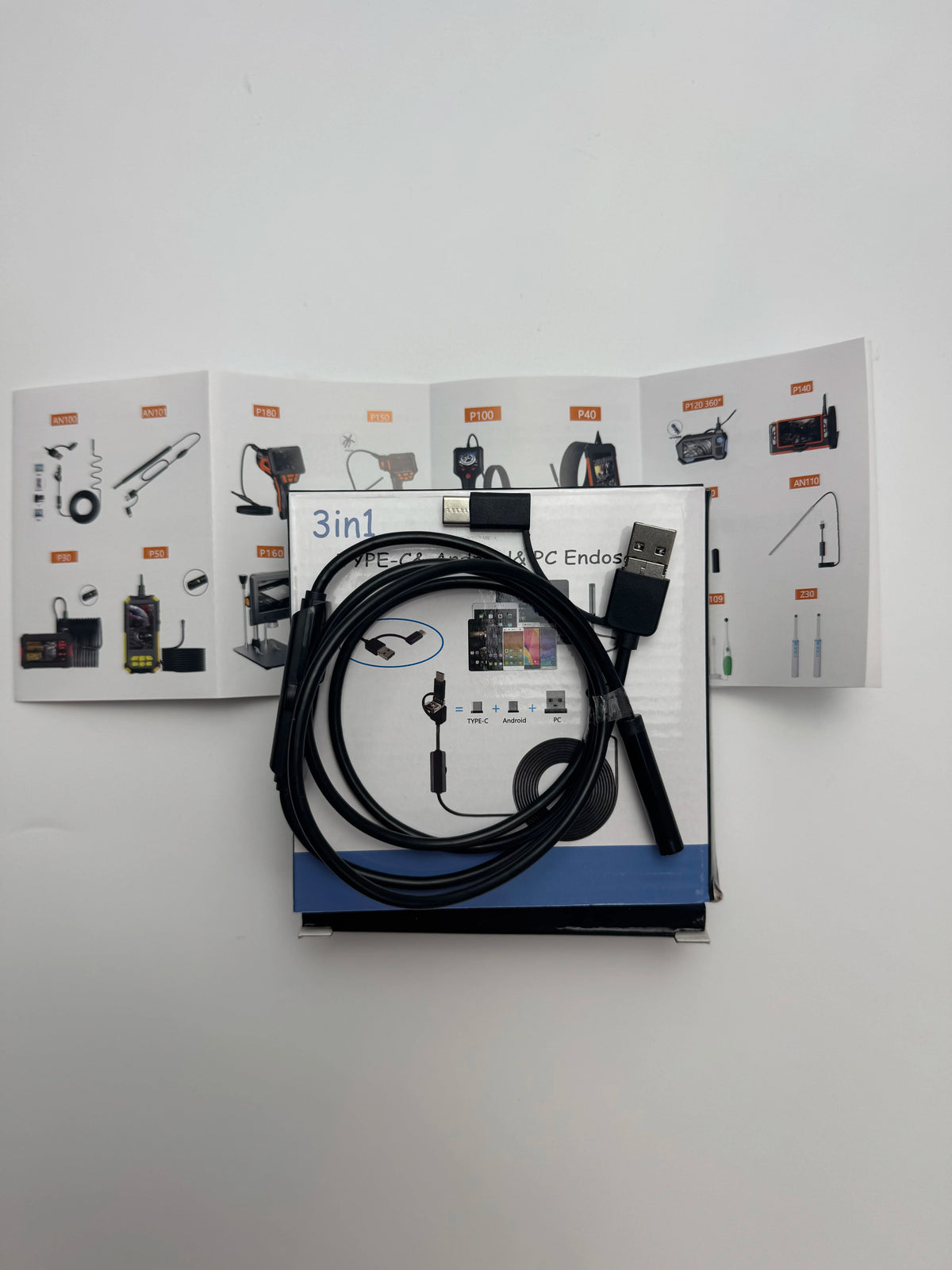 7.0MM Type-C Endoscope Camera IP67 Waterproof with 6 Adjustable LEDs USB Android Flexible Inspection Borescope for Phone PC
