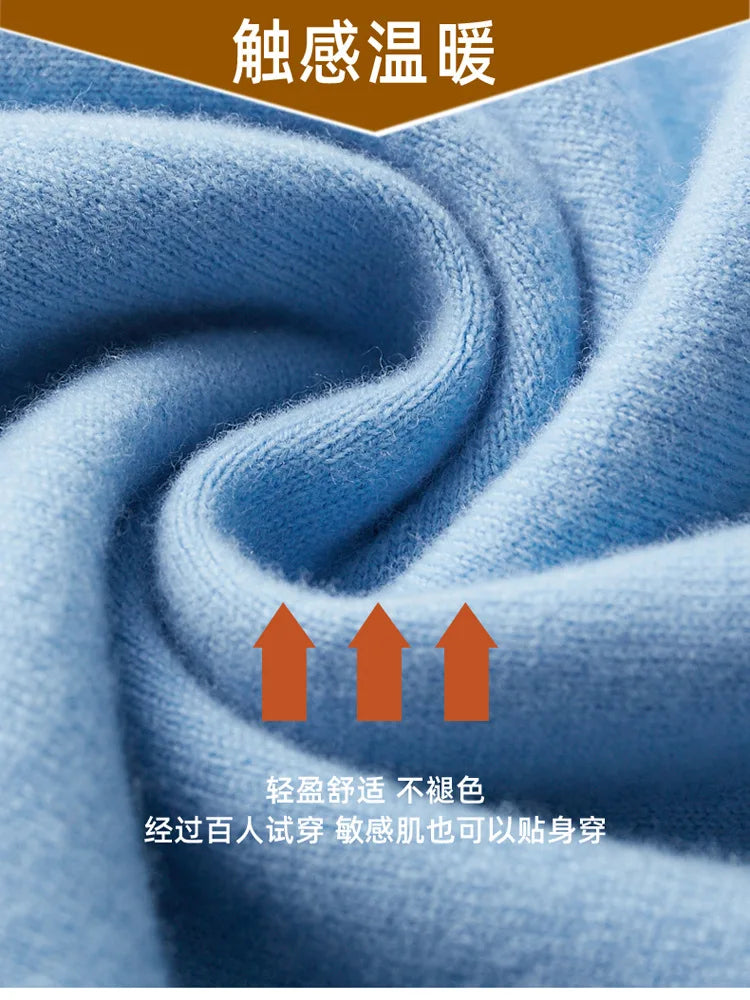 Cashmere Cotton Blend Classic V-neck Knitted Sweater Men Pullover 2024 Autumn Winter Soft Warm Business Casual Jumper pull homme