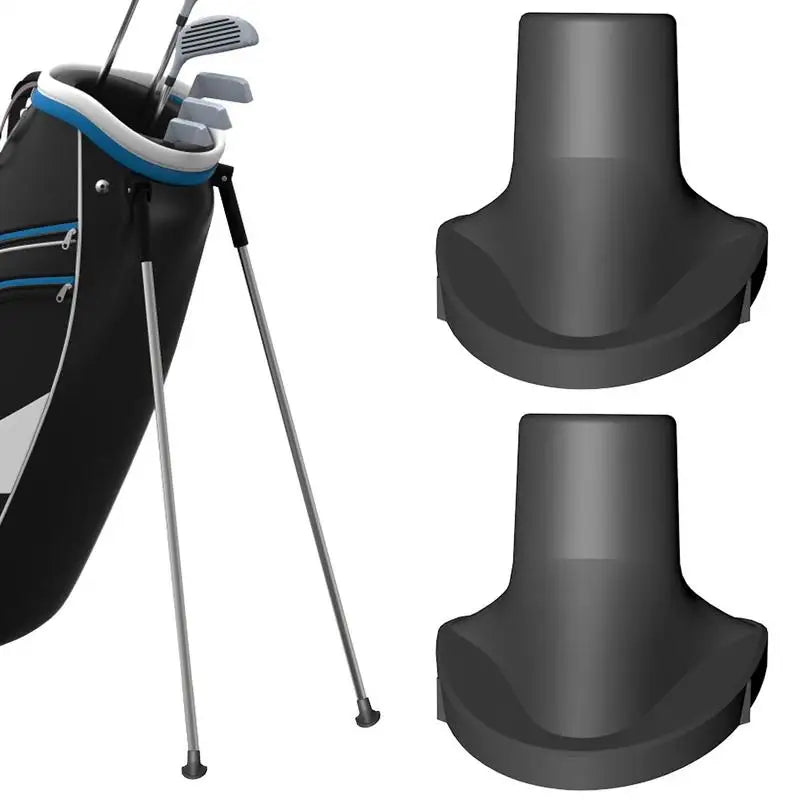 2pcs Golf Bag Leg Feet Attachable Stand Feet For Golf Bag Durable Black Rubber Golf Bag Feet Attachment Golf Players Bags Stan