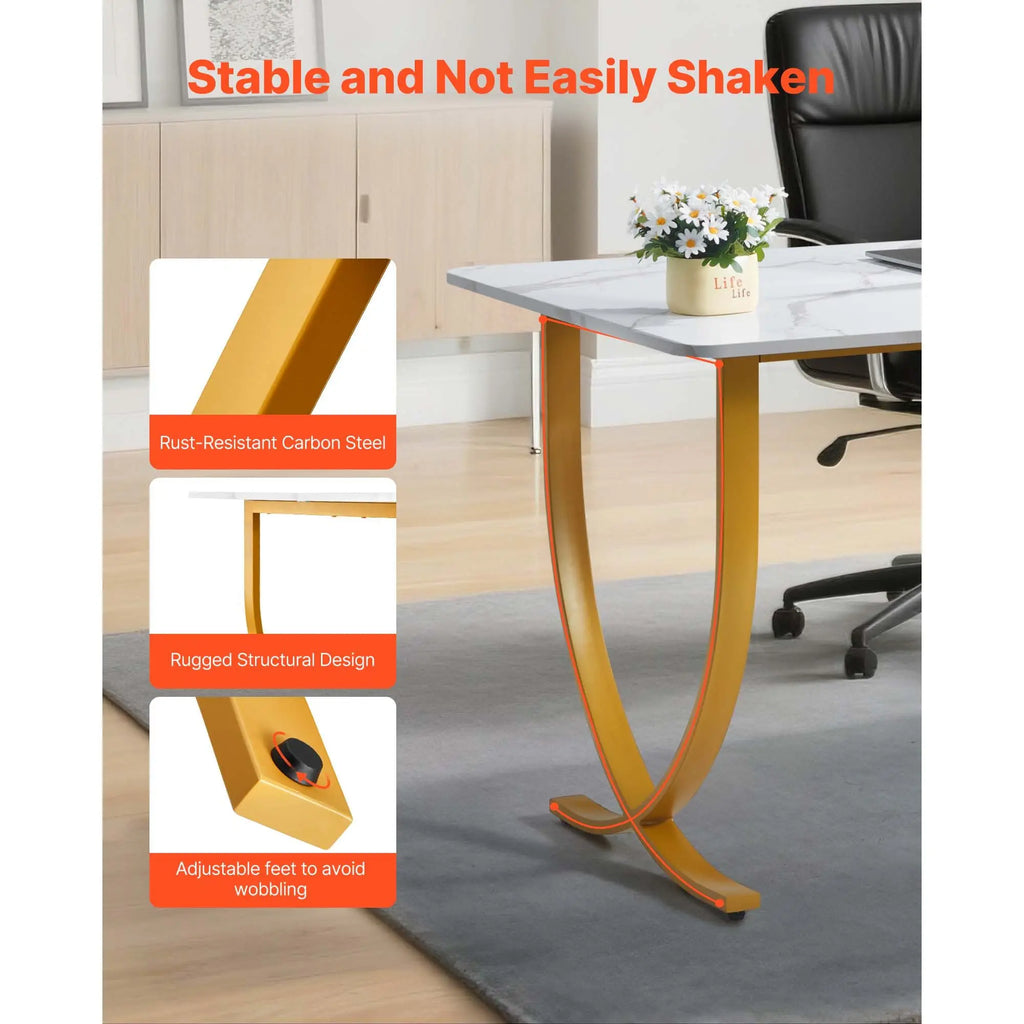 Modern Executive Large Office Desk 63\" W X 31.5\" D PC Modern Computer Table for Conference Meeting Room Business Furniture