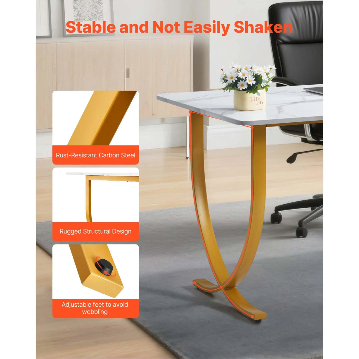 Modern Executive Large Office Desk 63\" W X 31.5\" D PC Modern Computer Table for Conference Meeting Room Business Furniture
