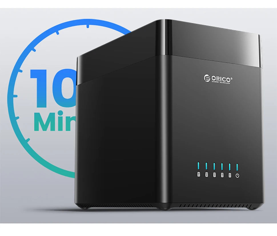 ORICO 5 Bay 3.5" SATA Hard Drive Enclosure HDD Docking Station USB 3.0 Type C External HD Case 90TB Storage Expansion 12V/6.5A