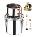 Stainless Steel 3 Gal/11.4 L Alcohol Still with Copper Coil Home Brewing Refining Fermentation Kit Water Alcohol Distiller