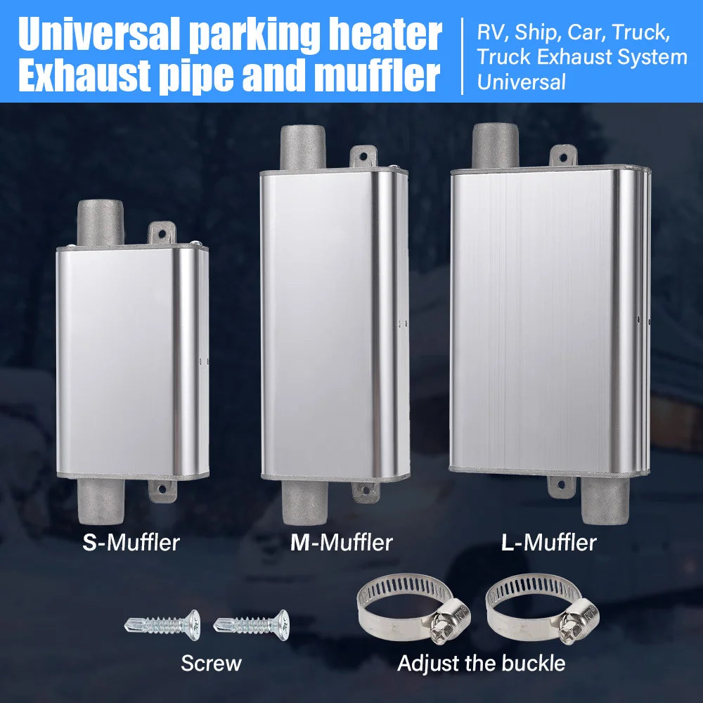 24mm Muffler Silencer S Curved Air Diesel Parking Heater Exhaust Pipe Aluminum Alloy Small Medium Large for Weibost Eberspach