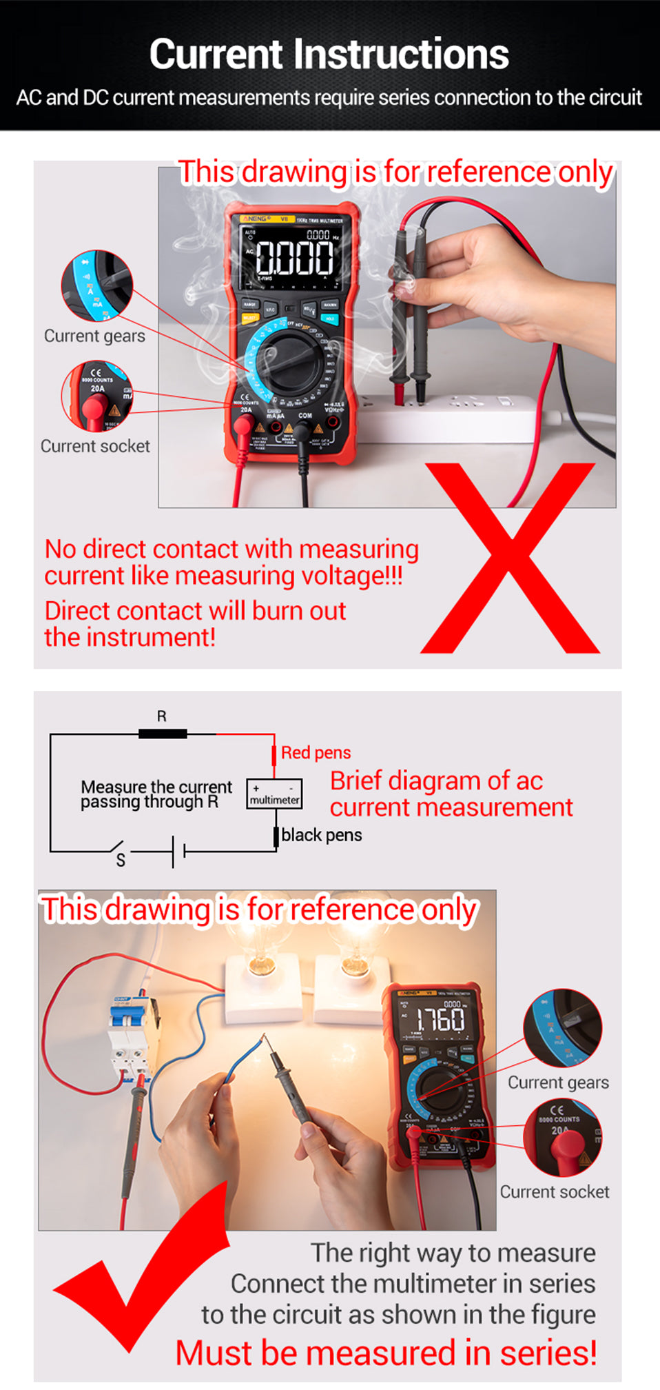 Digital Multimeter ANENG SZ06 AC/DC Ammeter 1999 Counts Multitester 600V Voltmeter Multimetr Voltage Resistance Meter Diode Tool