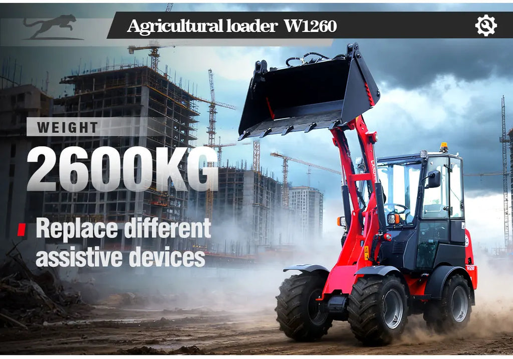 Farm Loader Diesel Kubota Engine Mini Loader Euro5 EPA Wheeled Mini Loader Hydraulic 4×4 Compact Loader 2 Ton Loaders Customized