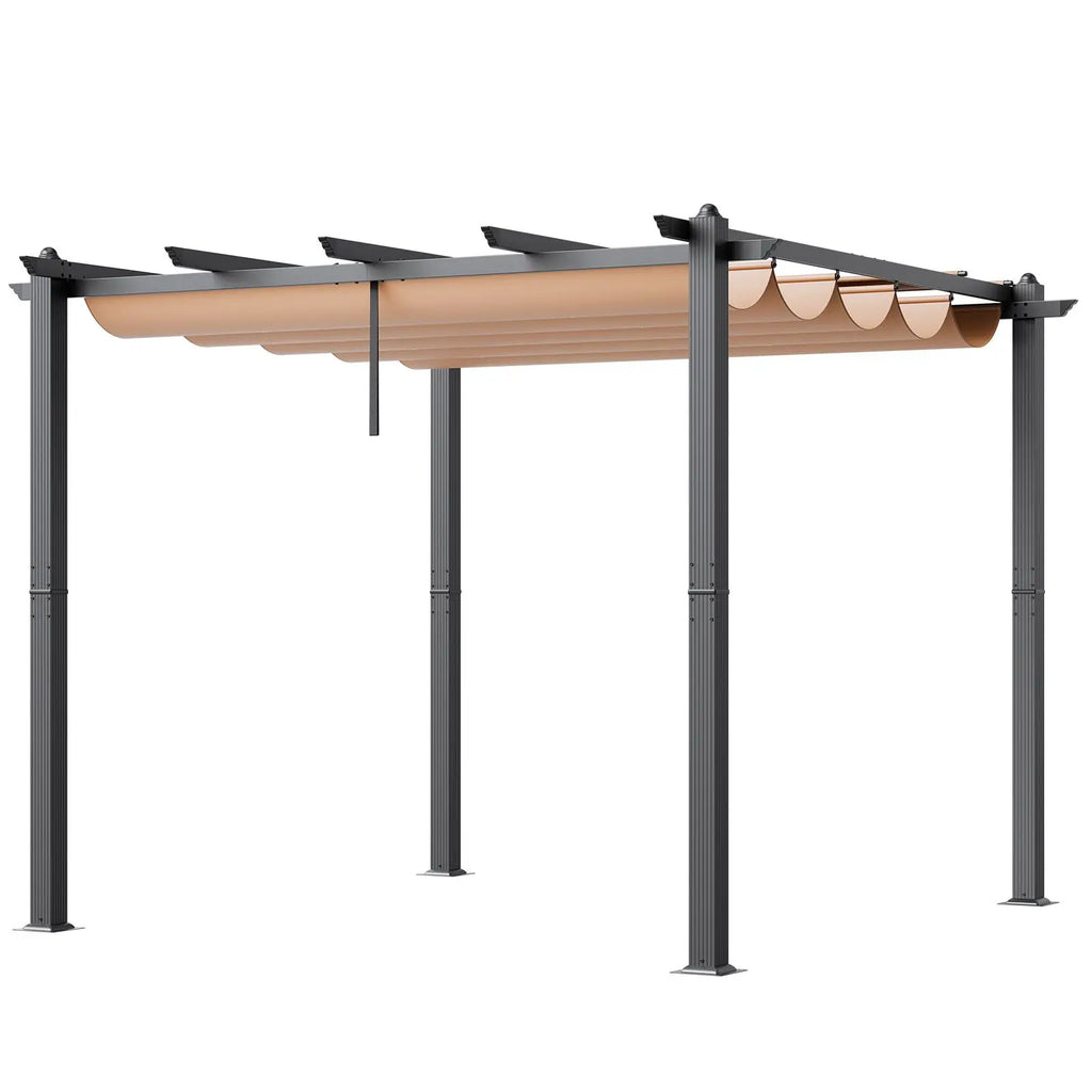 "10FT X10FT Modern Aluminum Pergola Sun Shade Canopy for Courtyard Outdoor Use"