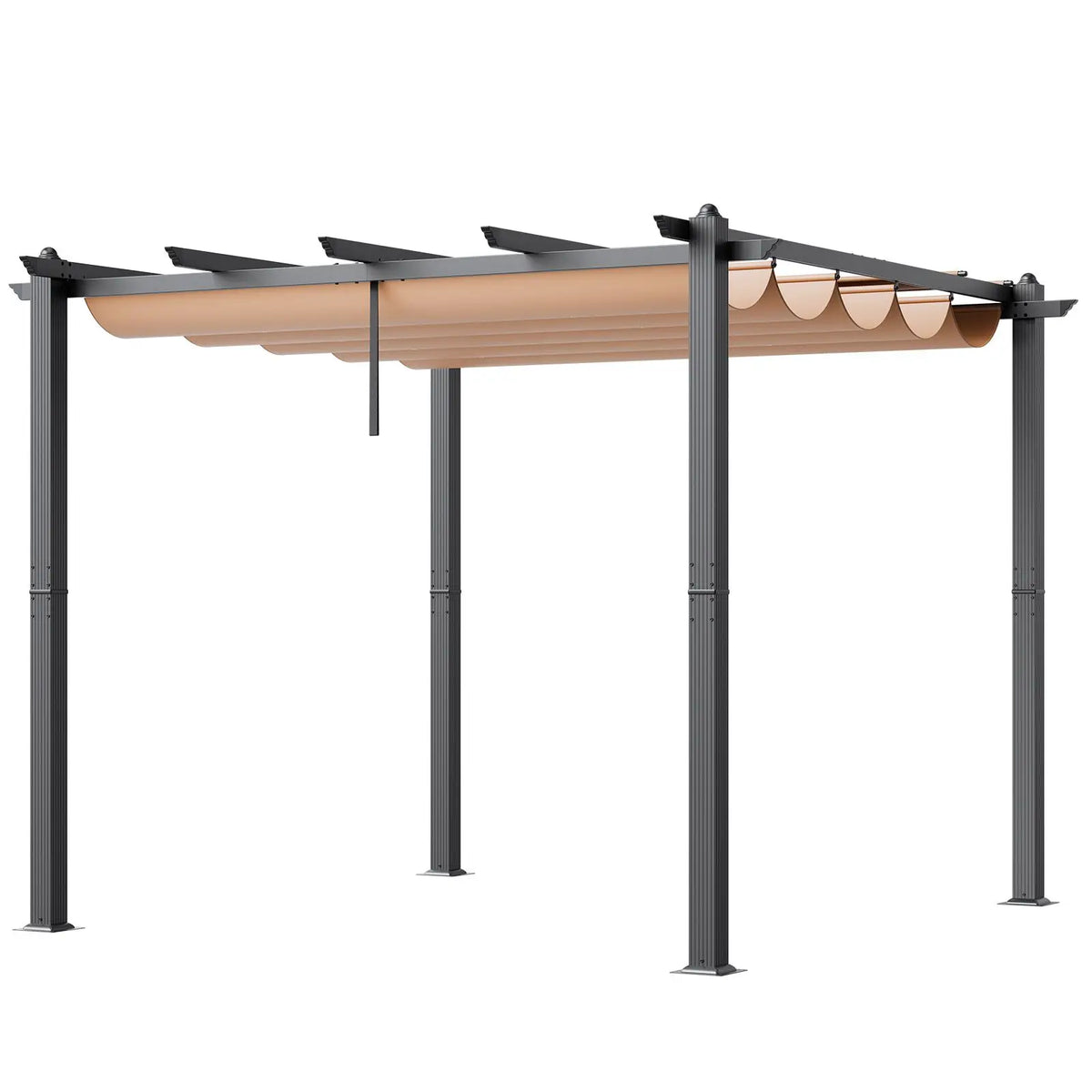 "10FT X10FT Modern Aluminum Pergola Sun Shade Canopy for Courtyard Outdoor Use"