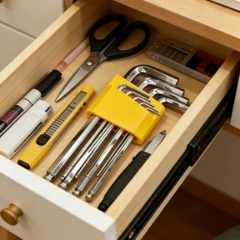 Hex Key Wrench Storage Holder, Plastic Allen Wrench Organizer Rack for Pegboard Drawer Garage Home Hand Job Tools Storage