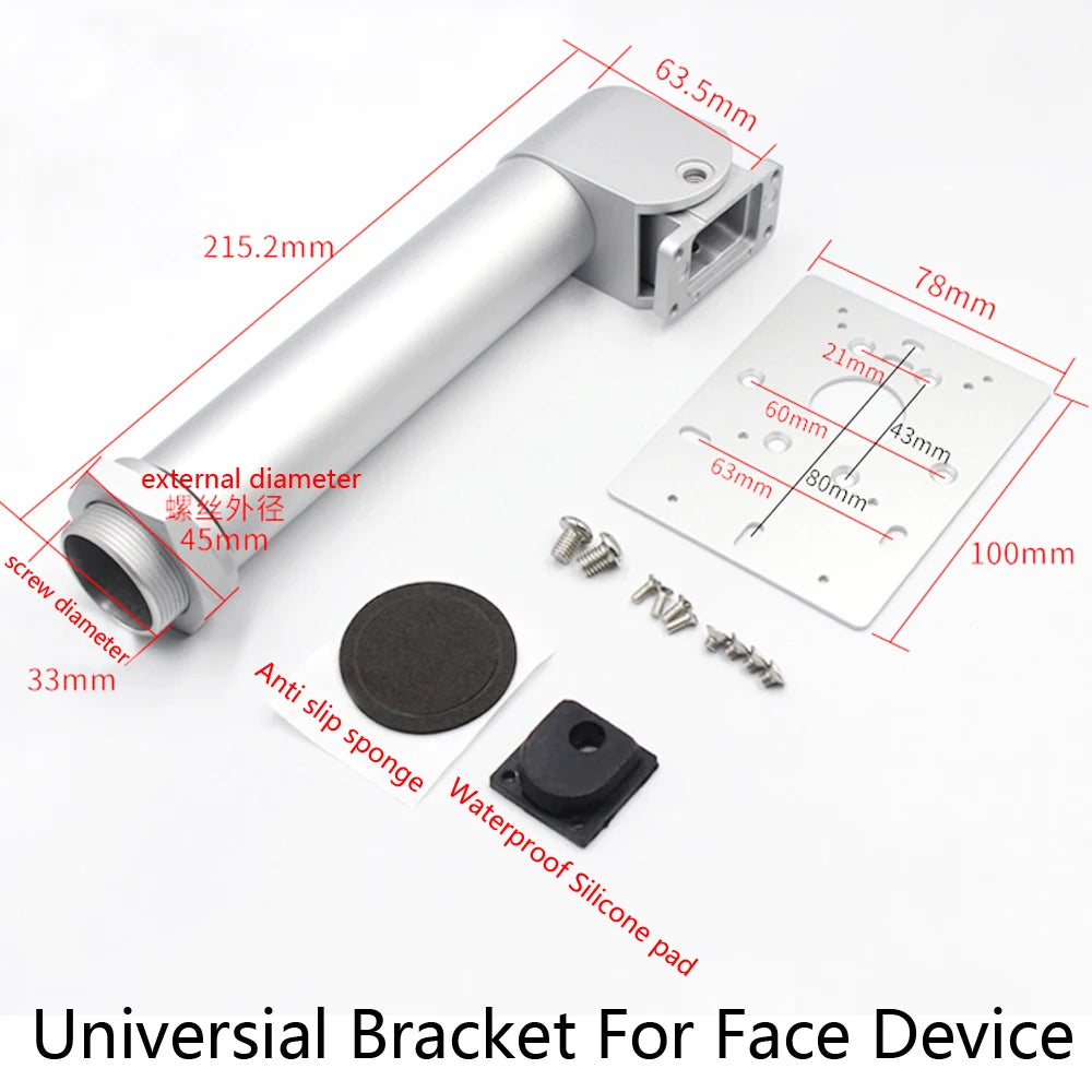 AI0702/AI0703 Aluminum Alloy Universal Holder Base Bracket for Face Recognition Machine Turnstile Adjust Extendable Bracket