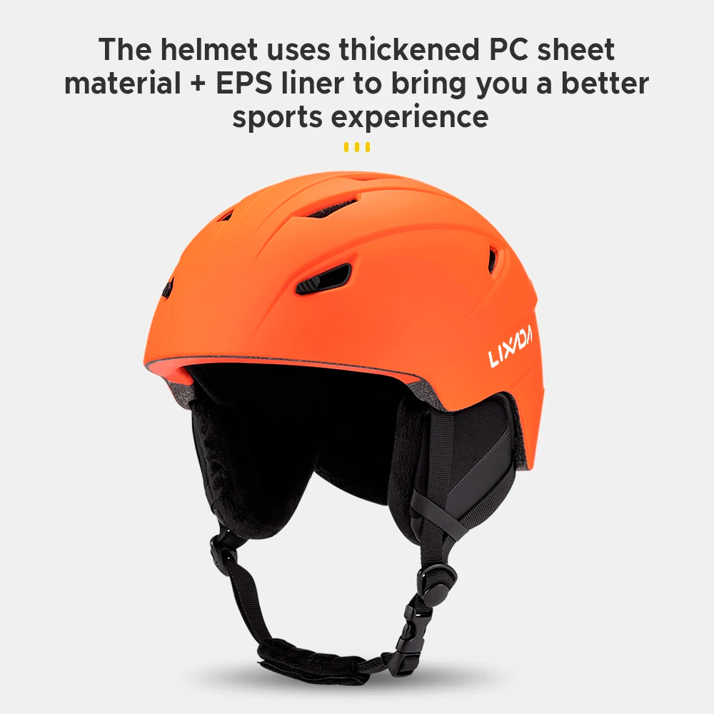 LIXADA Integrated Warm Ski Helmet Adjustable Lightweight Comfortable Snowboard Helmet for Winter Warmer Helmet
