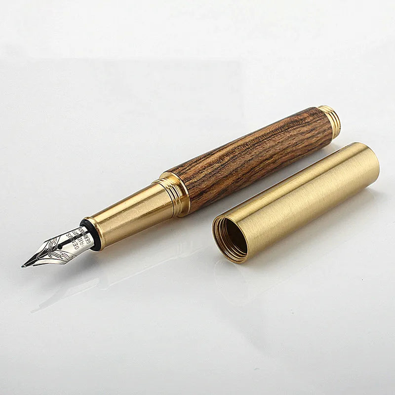 Exquisitely Designed Portable Pocket Vintage Mini Lipstick Pen Brass Solid Wood Materials Stationery Gifts Office Supplies