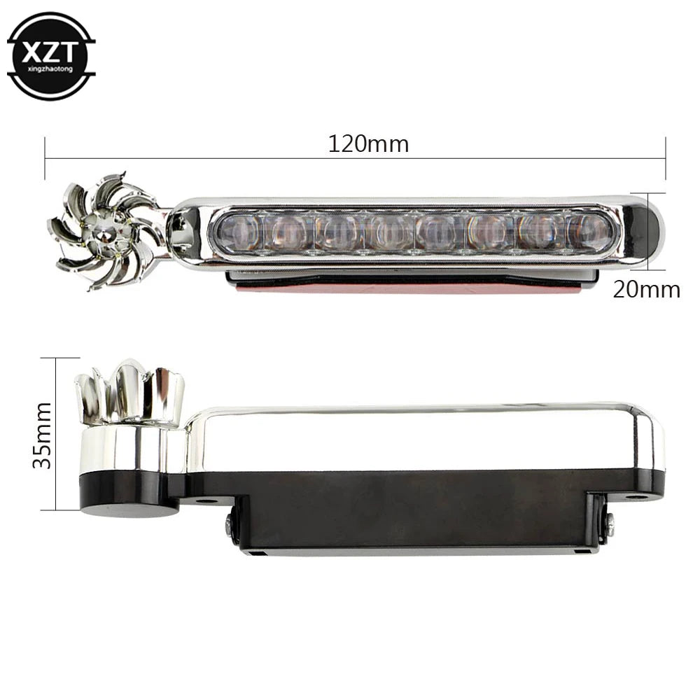 2pcs Wind Powered Car LED Daytime Running Light Auxiliary Lighting Rotation Fan Lamp Automobile Day Time Headlight LED Lights