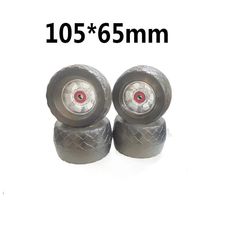 NEW 105mm Off-road WheelTransparent Red Wheels Core high Elastic Longboard Electric Skateboard PU Wheel