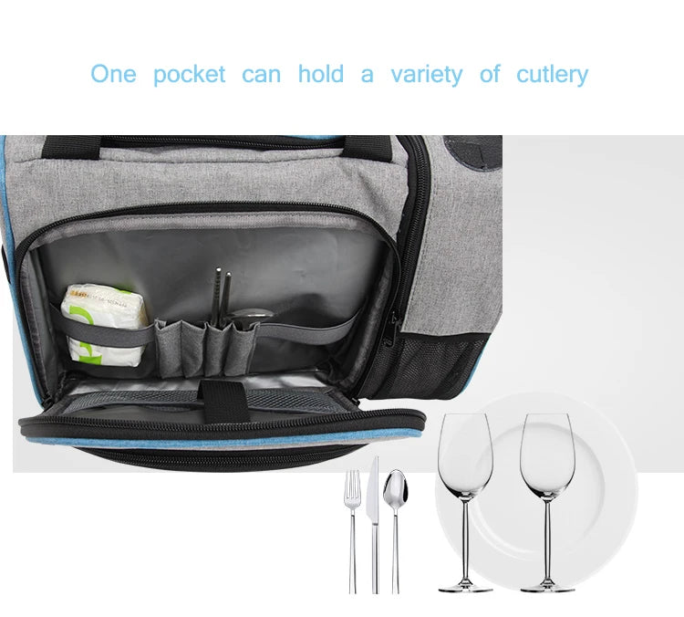 Insulated Lunch Bag Waterproof Large Thermal Food Container Adjustable Shoulder Strap Thickened Lunch Box for School Bag