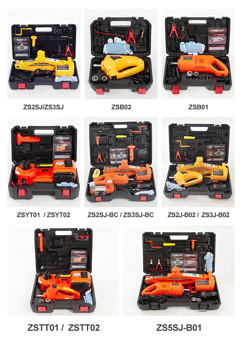 3 Ton Electric Car Jack Kit Lifting Set 12V 3 in 1 Scissors Car Jacks with Impact Wrench and Pump Auto Lift Repair Tools