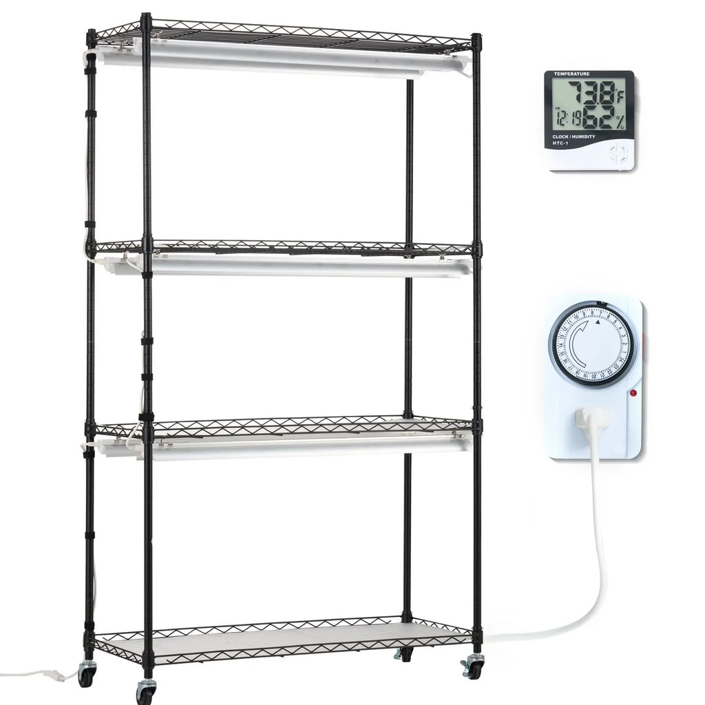 4-Tier 3000K 180W LED Full Spectrum Plant Stand Grow Light Indoor 180W LED Full Spectrum Light 4-Tier Plant Shelf Grow Light