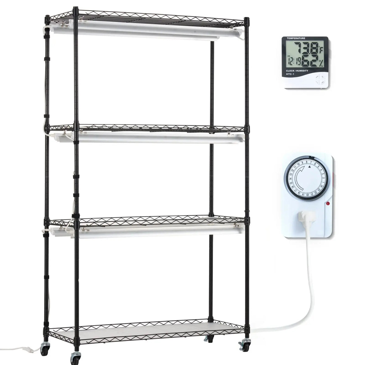 4-Tier 3000K 180W LED Full Spectrum Plant Stand Grow Light Indoor 180W LED Full Spectrum Light 4-Tier Plant Shelf Grow Light