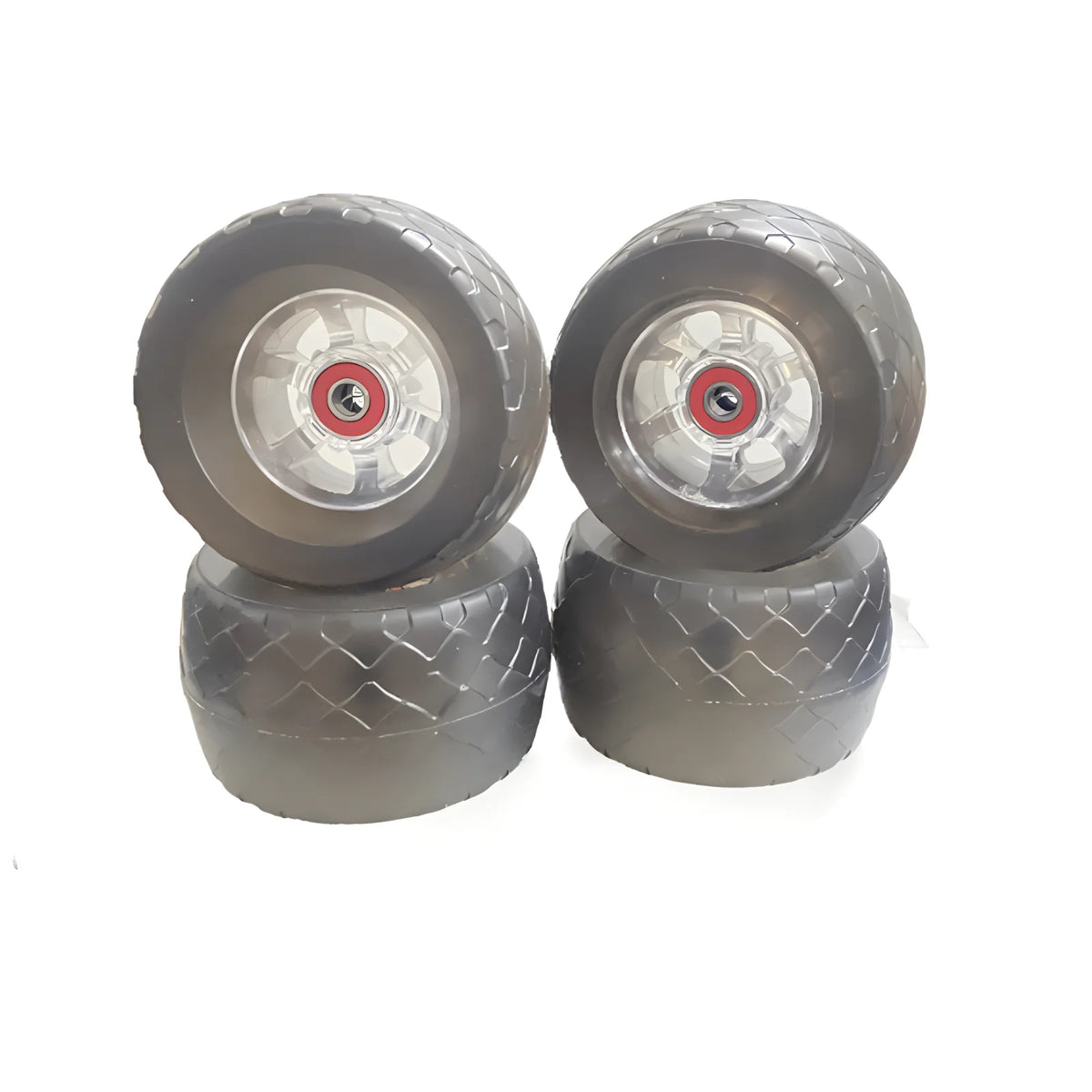 NEW 105mm Off-road WheelTransparent Red Wheels Core high Elastic Longboard Electric Skateboard PU Wheel